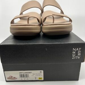 Naturalizer Drift2 Sanddrift Sandals Women 7M Nude Comfort Slide New in Box